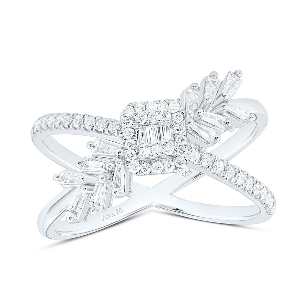 White Gold Round Diamond Ring - 3/8 Carat Total Diamond Weight