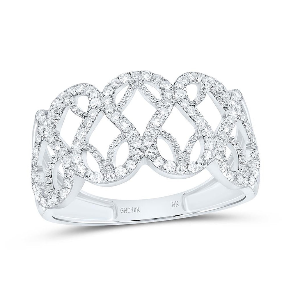 White Gold Round Diamond Ring - 3/8 Carat Total Diamond Weight
