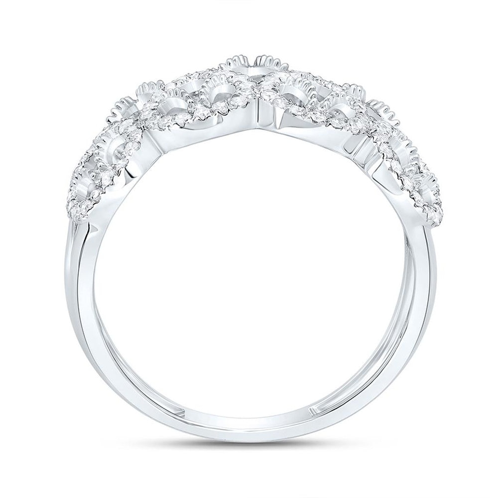 White Gold Round Diamond Ring - 3/8 Carat Total Diamond Weight