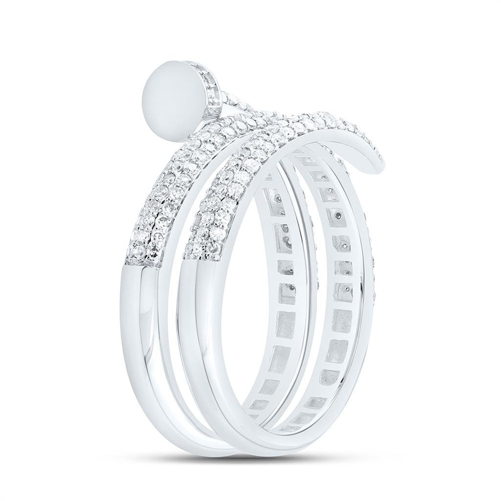 White Gold Round Diamond Ring - 5/8 Carat Total Diamond Weight