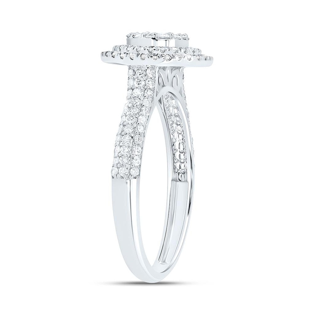 White Gold Round Diamond Ring - 5/8 Carat Total Diamond Weight