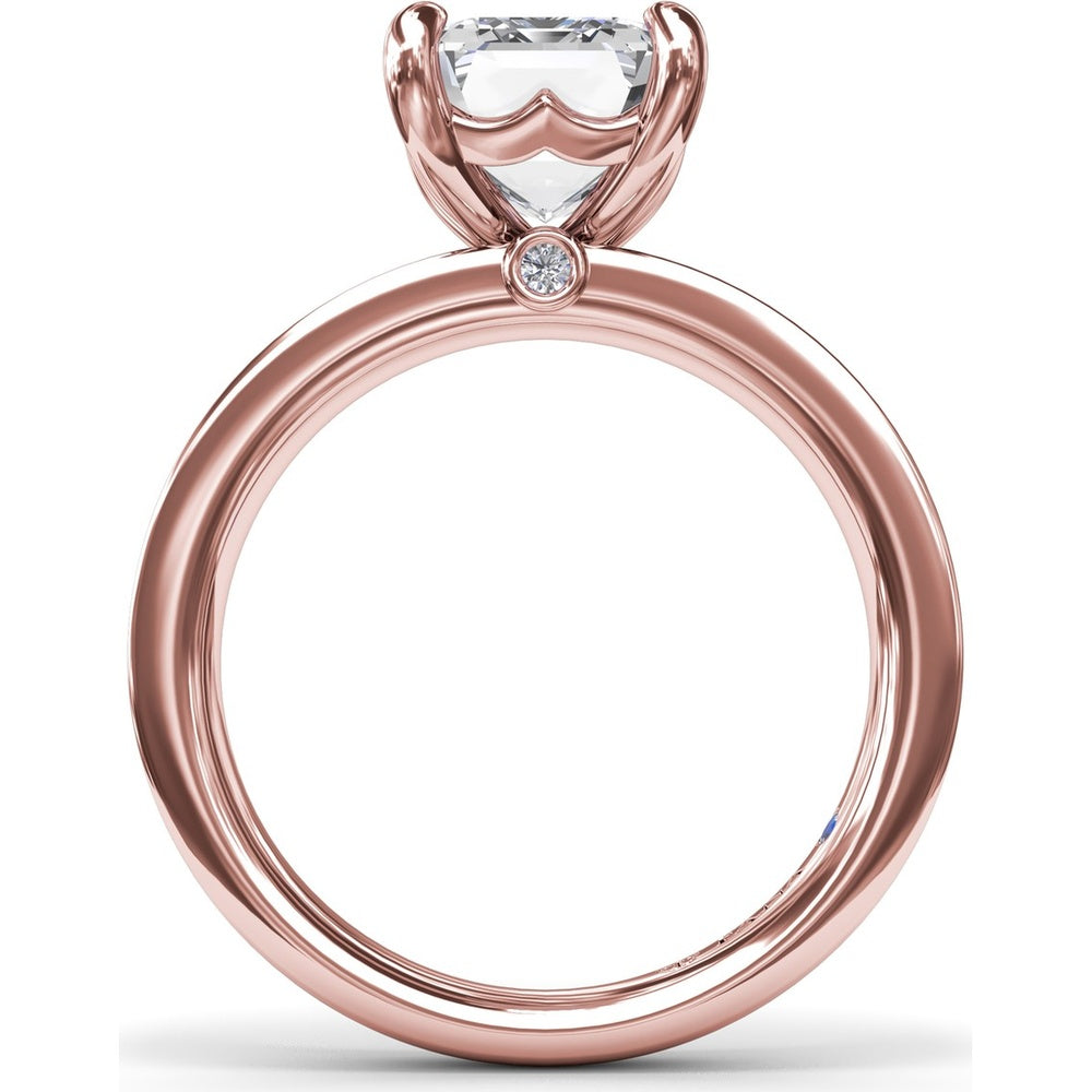 Wide Band Engagement Ring Setting with Emerald Cut by Fana