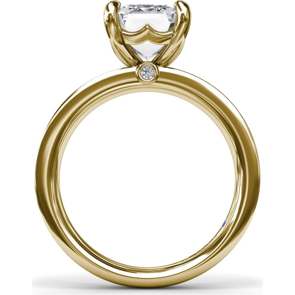 Wide Band Engagement Ring Setting with Emerald Cut by Fana