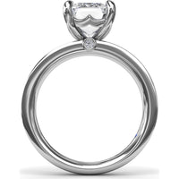 Wide Band Engagement Ring Setting with Emerald Cut by Fana