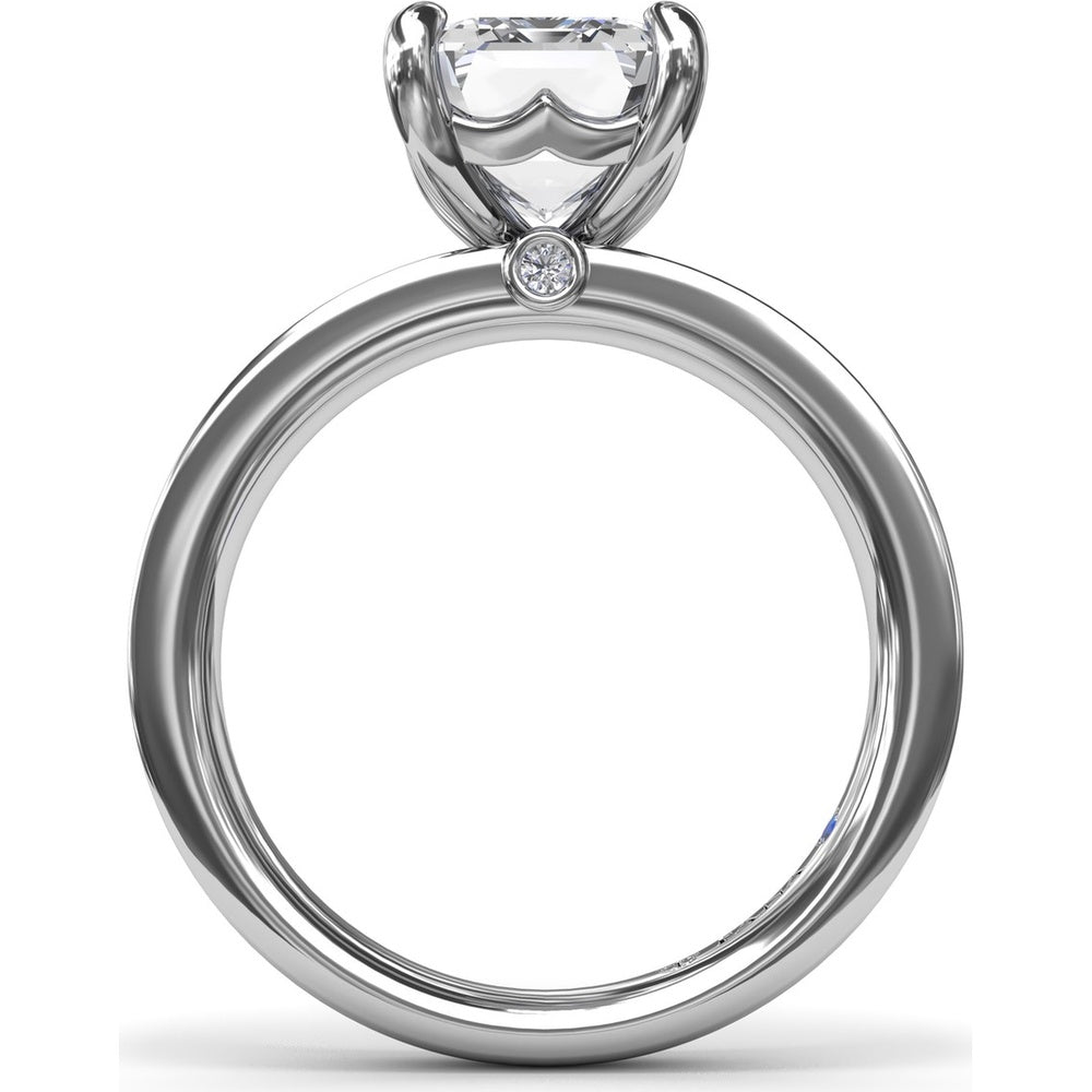 Wide Band Engagement Ring Setting with Emerald Cut by Fana