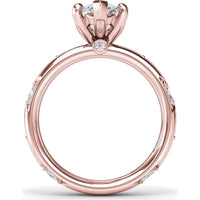 Wide Band Engagement Ring Setting with Marquise and Round Diamond Accents by Fana - 0.25 Carat Total Diamond Weight