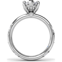 Wide Band Engagement Ring Setting with Marquise and Round Diamond Accents by Fana - 0.25 Carat Total Diamond Weight