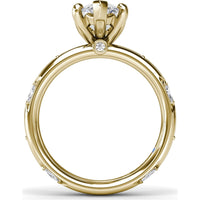 Wide Band Engagement Ring Setting with Marquise and Round Diamond Accents by Fana - 0.25 Carat Total Diamond Weight