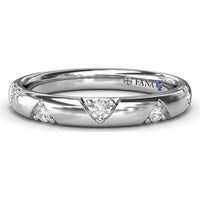 Wide Band with Geometric Flush Set Round Diamonds by Fana - 0.27 Carat Total Diamond Weight