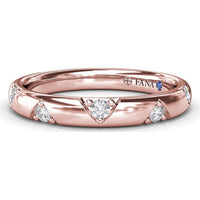 Wide Band with Geometric Flush Set Round Diamonds by Fana - 0.27 Carat Total Diamond Weight