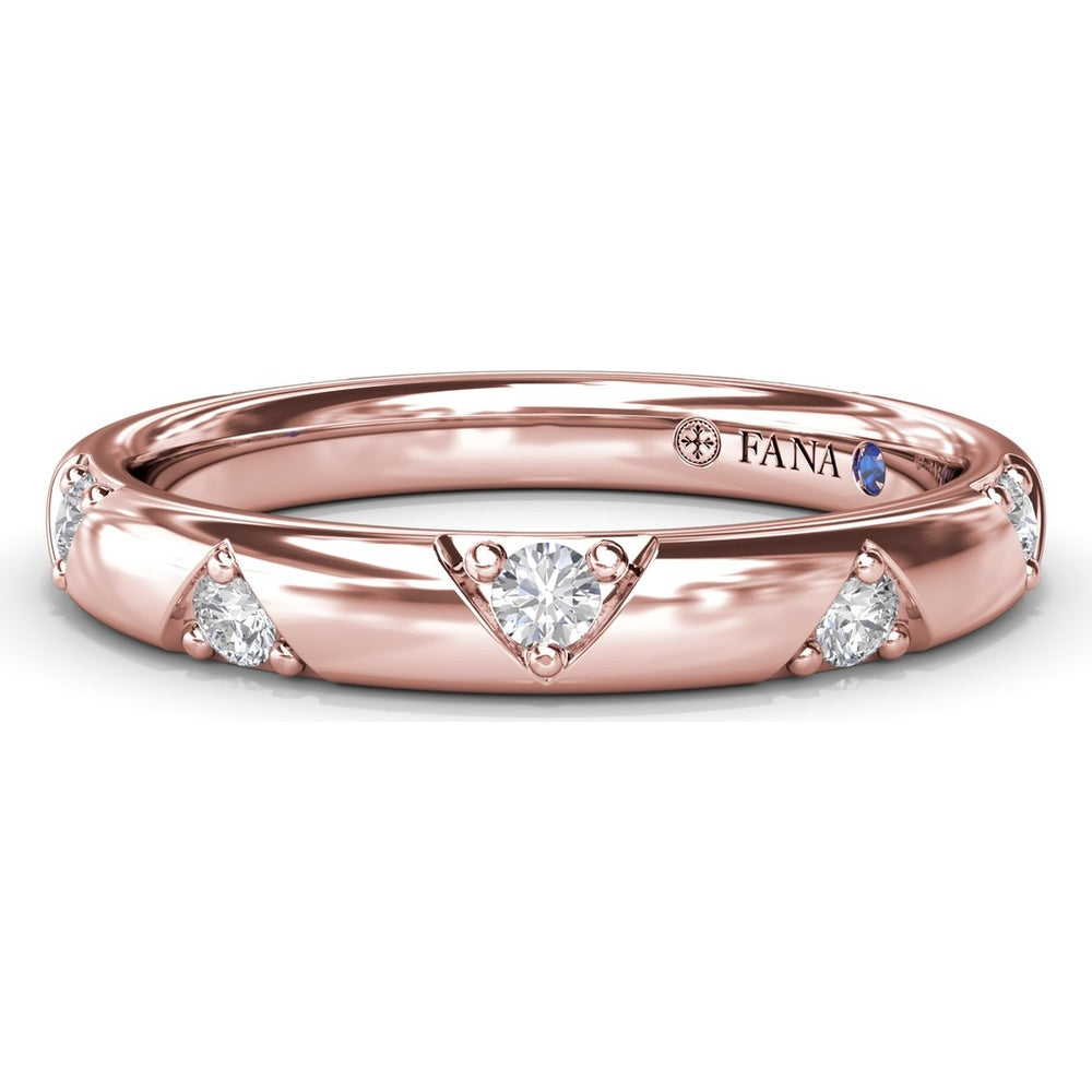 Wide Band with Geometric Flush Set Round Diamonds by Fana - 0.27 Carat Total Diamond Weight