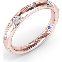 Wide Band with Geometric Flush Set Round Diamonds by Fana - 0.27 Carat Total Diamond Weight