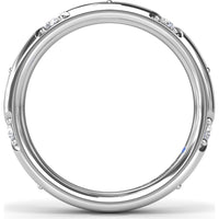 Wide Band with Geometric Flush Set Round Diamonds by Fana - 0.27 Carat Total Diamond Weight