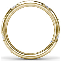 Wide Band with Geometric Flush Set Round Diamonds by Fana - 0.27 Carat Total Diamond Weight