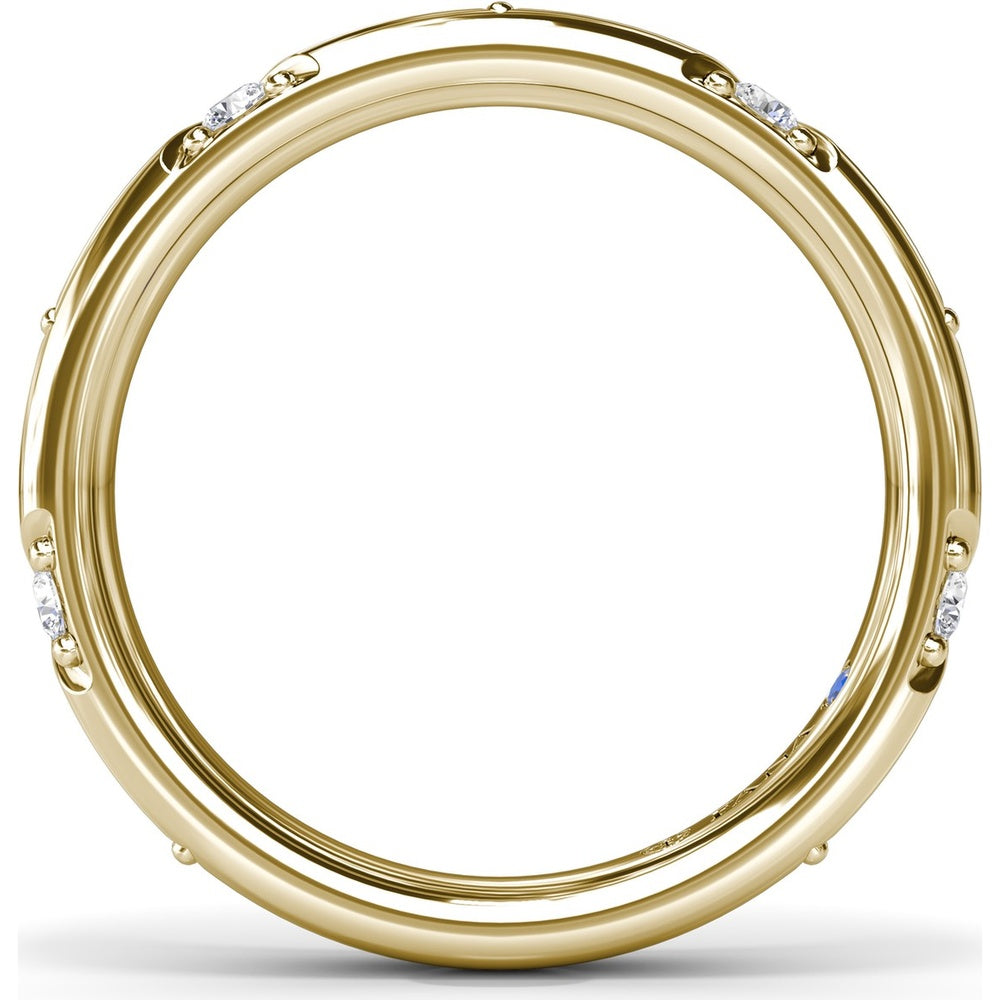 Wide Band with Geometric Flush Set Round Diamonds by Fana - 0.27 Carat Total Diamond Weight