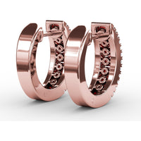 Wide Hoop Earrings with Channel Set Round Rubies and Pavé Diamonds by Fana - 1.03 Carat Total Gemstone Weight