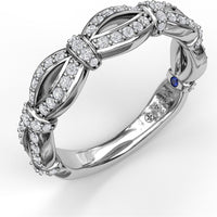 Wide Scalloped Diamond Band with Openwork Pavé Design by Fana - 0.39 Carat Total Diamond Weight
