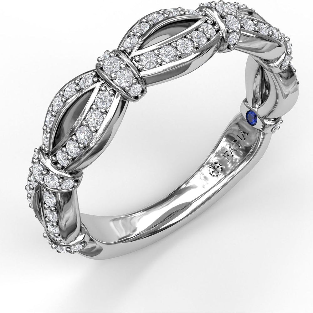 Wide Scalloped Diamond Band with Openwork Pavé Design by Fana - 0.39 Carat Total Diamond Weight