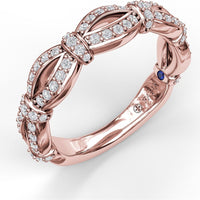 Wide Scalloped Diamond Band with Openwork Pavé Design by Fana - 0.39 Carat Total Diamond Weight