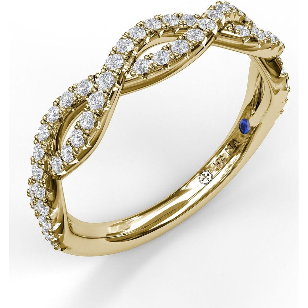 Wide Twist Diamond Band with Pavé Set Round Diamonds by Fana - 0.39 Carat Total Diamond Weight