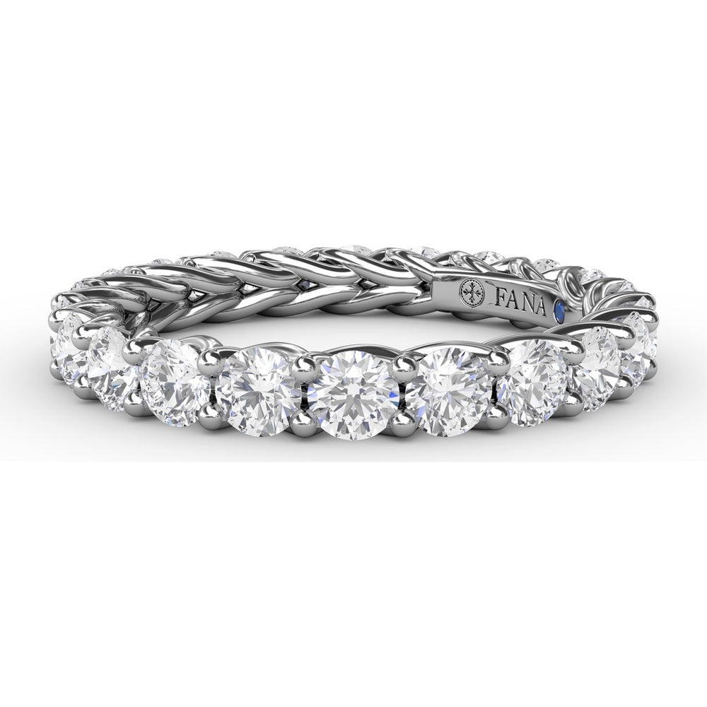 Woven Eternity Band with Shared-Prong Round Diamonds by Fana - 1.98 Carat Total Diamond Weight