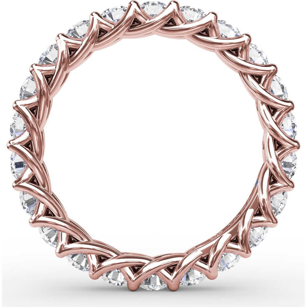 Woven Eternity Band with Shared-Prong Round Diamonds by Fana - 1.98 Carat Total Diamond Weight