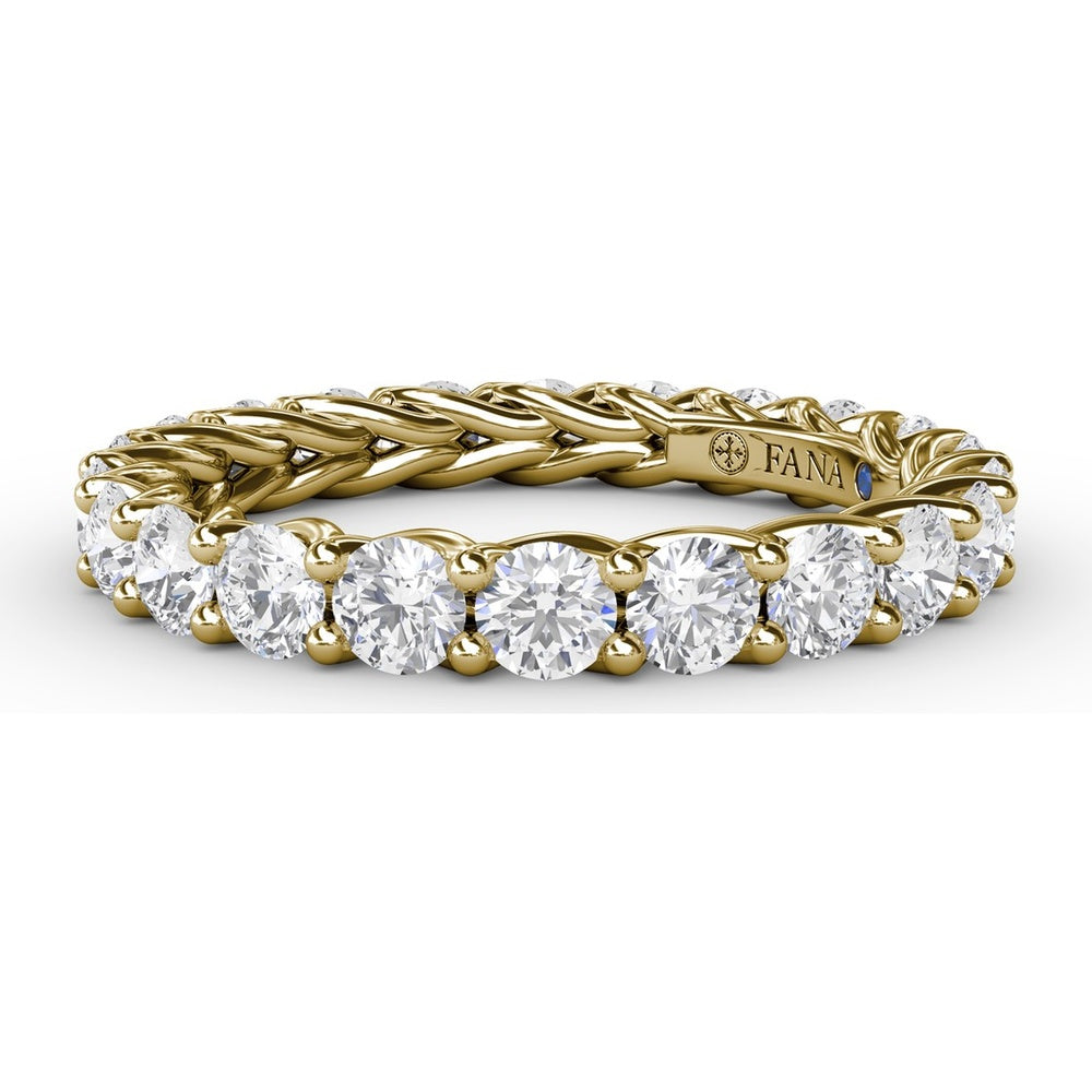 Woven Eternity Band with Shared-Prong Round Diamonds by Fana - 1.98 Carat Total Diamond Weight
