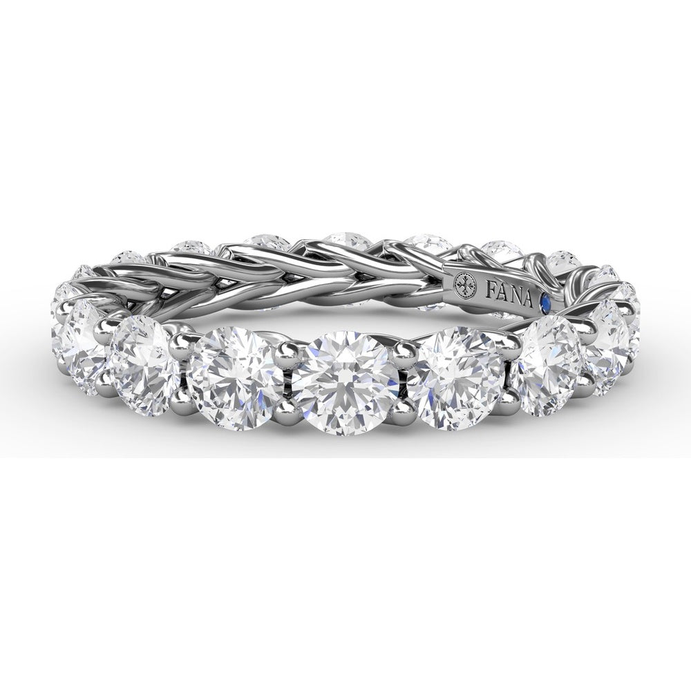Woven Eternity Band with Shared-Prong Set Round Diamonds by Fana - 2.88 Carat Total Diamond Weight
