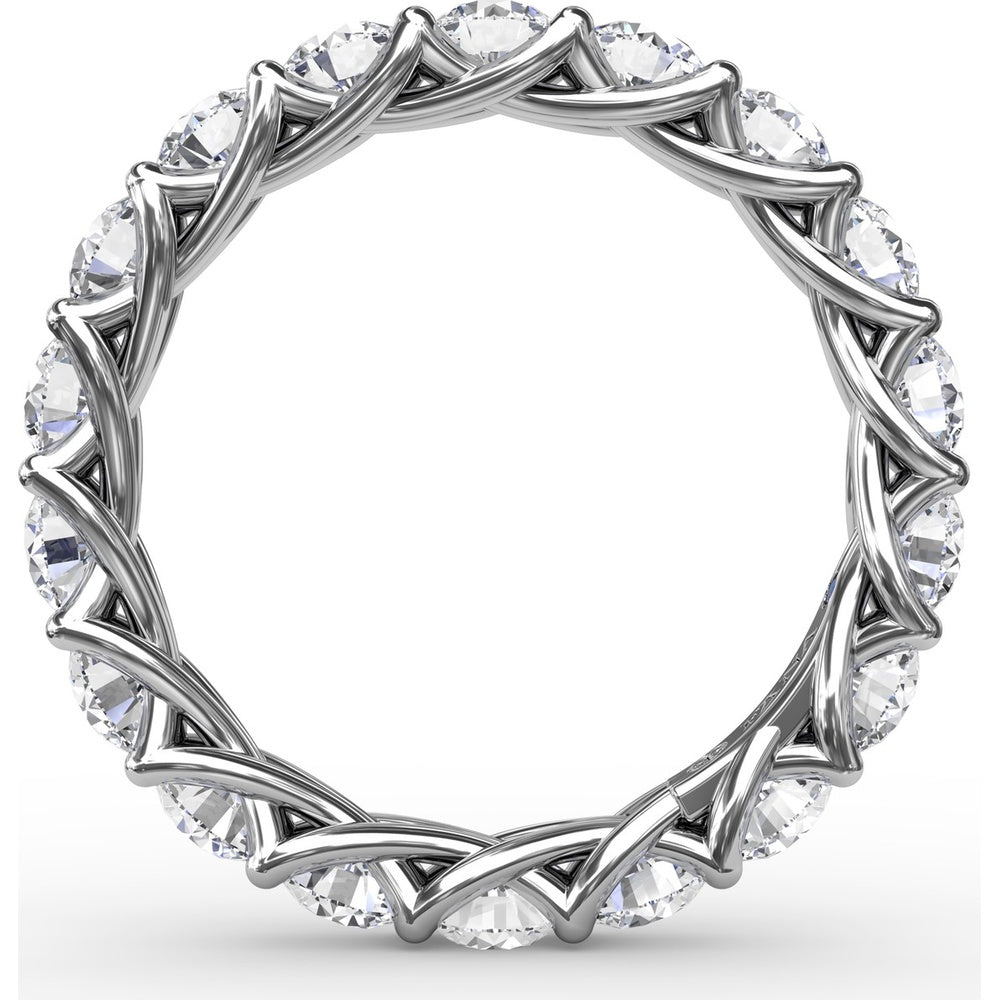 Woven Eternity Band with Shared-Prong Set Round Diamonds by Fana - 2.88 Carat Total Diamond Weight