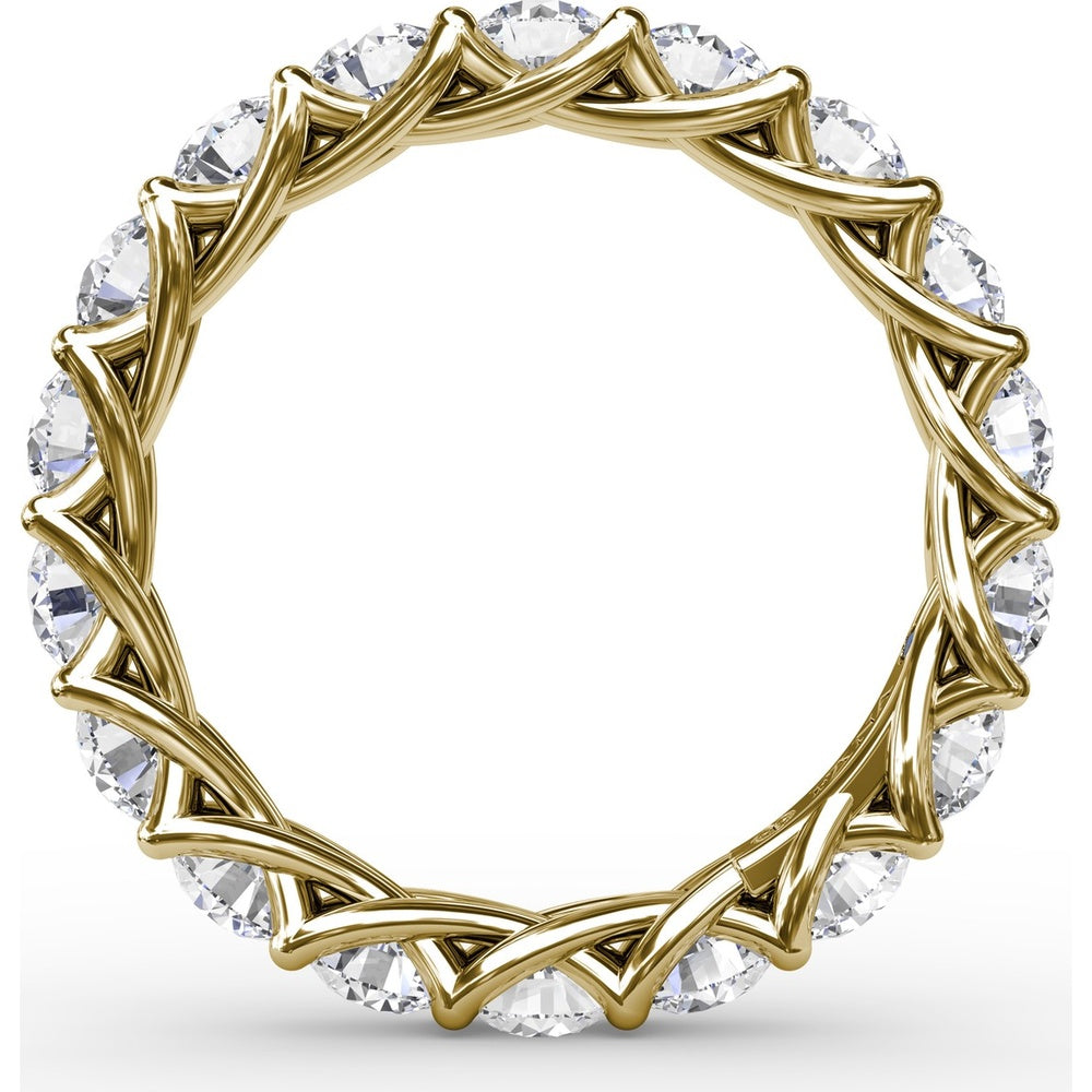 Woven Eternity Band with Shared-Prong Set Round Diamonds by Fana - 2.88 Carat Total Diamond Weight