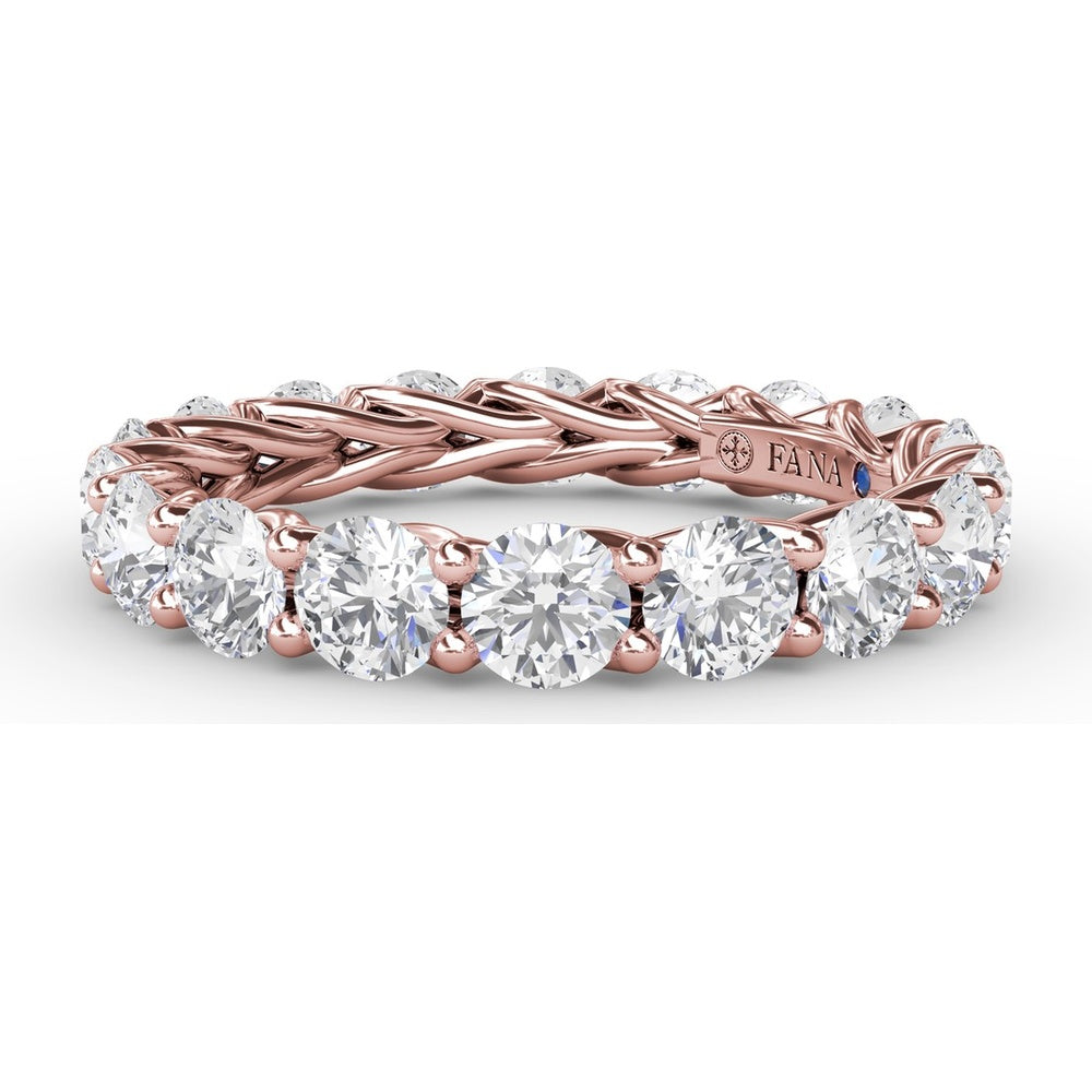 Woven Eternity Band with Shared-Prong Set Round Diamonds by Fana - 2.88 Carat Total Diamond Weight