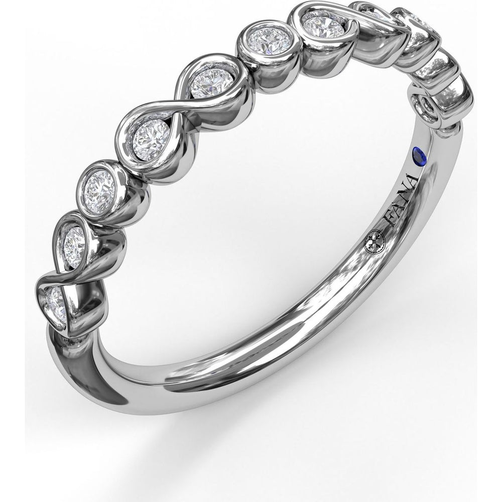 Woven Infinity Diamond Band with Bezel Set Round Diamonds by Fana - 0.17 Carat Total Diamond Weight