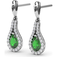 Wrap Drop Earrings with Pear-Shaped Emeralds and Pavé Diamonds by Fana - 1.24 Carat Total Gemstone Weight