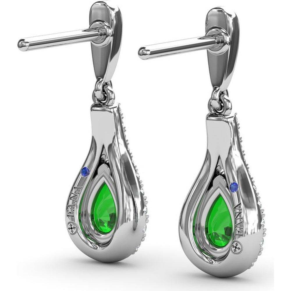 Wrap Drop Earrings with Pear-Shaped Emeralds and Pavé Diamonds by Fana - 1.24 Carat Total Gemstone Weight