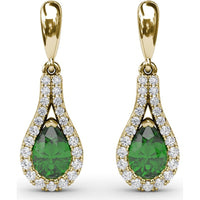 Wrap Drop Earrings with Pear-Shaped Emeralds and Pavé Diamonds by Fana - 1.24 Carat Total Gemstone Weight