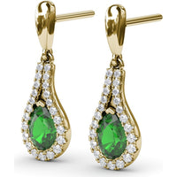 Wrap Drop Earrings with Pear-Shaped Emeralds and Pavé Diamonds by Fana - 1.24 Carat Total Gemstone Weight