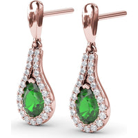 Wrap Drop Earrings with Pear-Shaped Emeralds and Pavé Diamonds by Fana - 1.24 Carat Total Gemstone Weight