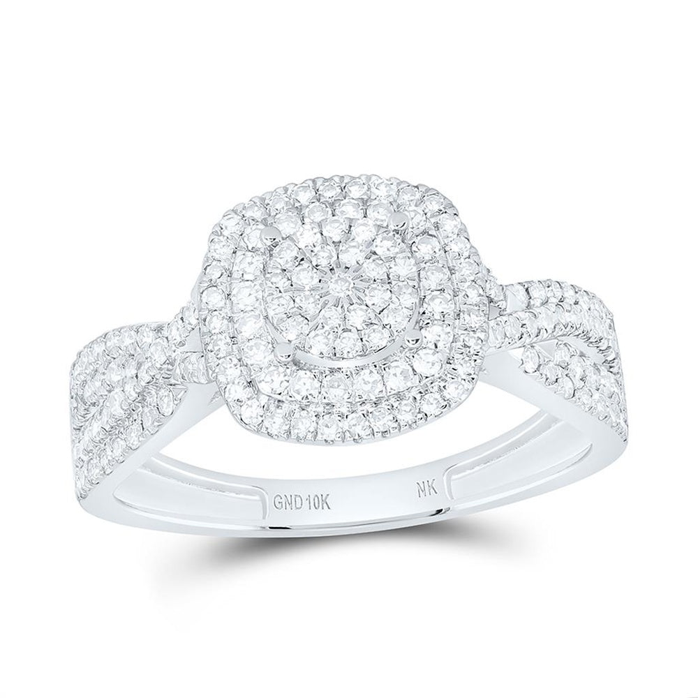 Yellow Gold Cushion Diamond Ring - 1/2 Carat Total Diamond Weight