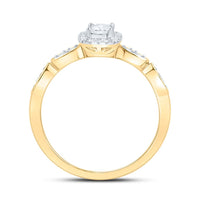 Yellow Gold Cushion Diamond Ring - 1/4 Carat Total Diamond Weight