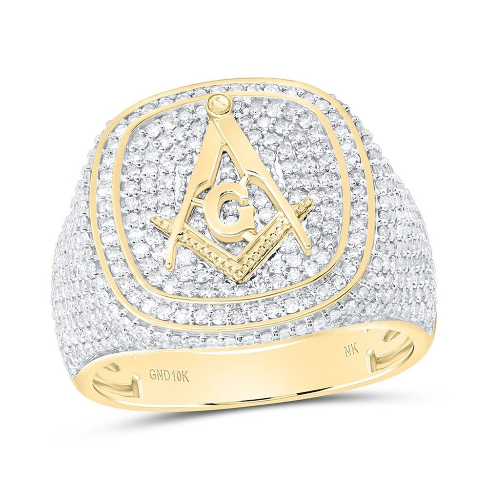 Yellow Gold Cushion Diamond Ring - 1 5/8 Carat Total Diamond Weight