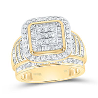 Yellow Gold Cushion Diamond Ring - 1 5/8 Carat Total Diamond Weight