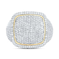 Yellow Gold Cushion Diamond Ring - 2 1/2 Carat Total Diamond Weight