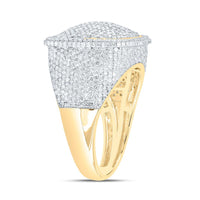 Yellow Gold Cushion Diamond Ring - 2 1/2 Carat Total Diamond Weight