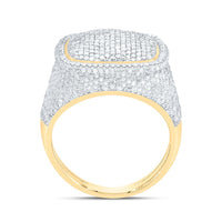 Yellow Gold Cushion Diamond Ring - 2 1/2 Carat Total Diamond Weight