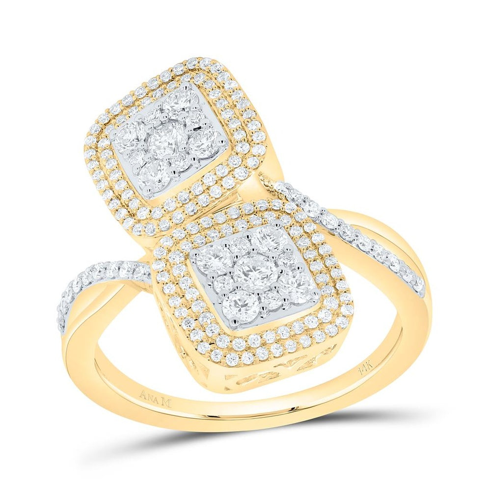 Yellow Gold Cushion Diamond Ring - 3/4 Carat Total Diamond Weight