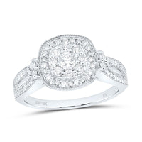 Yellow Gold Cushion Diamond Ring - 3/4 Carat Total Diamond Weight