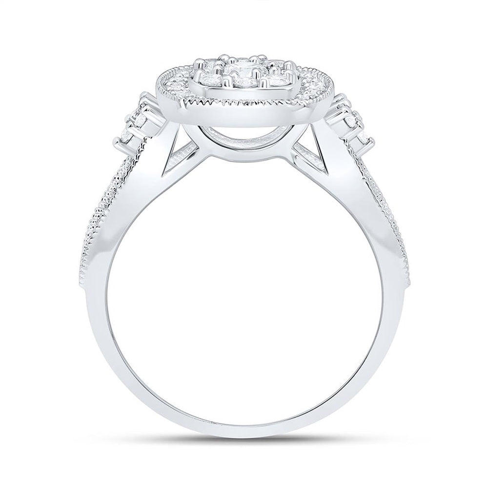 Yellow Gold Cushion Diamond Ring - 3/4 Carat Total Diamond Weight