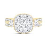 Yellow Gold Cushion Diamond Ring - 3/4 Carat Total Diamond Weight