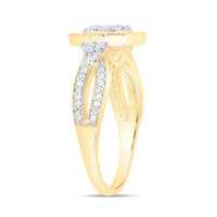 Yellow Gold Cushion Diamond Ring - 3/4 Carat Total Diamond Weight