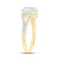 Yellow Gold Cushion Diamond Ring - 3/8 Carat Total Diamond Weight